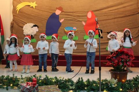 The Kindergarten class preforming at the Christmas pageant.